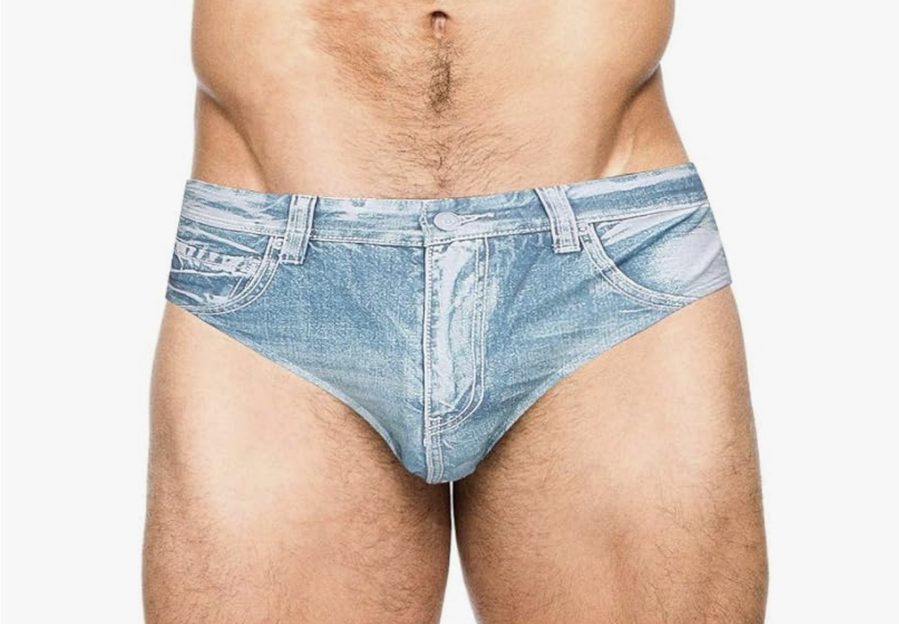 tiny denim hot pants for men